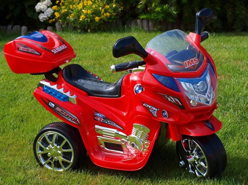 Elektrická motorka pro děti viper dálniční policie, červená