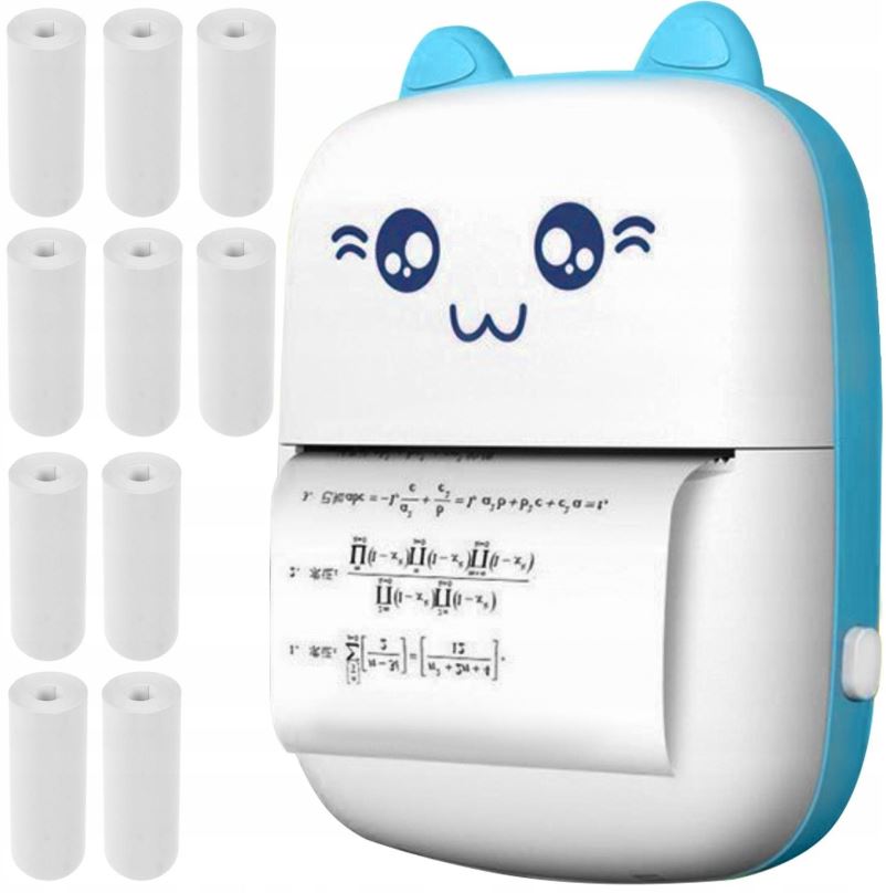Tiskárna štítků Izoxis 22272 Mini termotiskárna na štítkové fotografie, modrá kočka