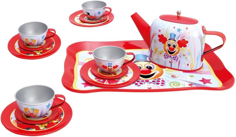 Nádobí do dětské kuchyňky Dětský čajový set, červený