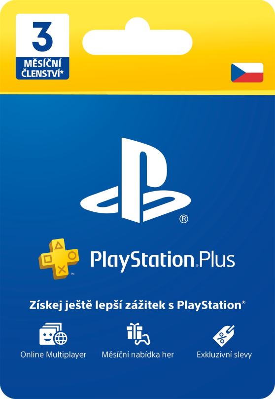 Dobíjecí karta PlayStation Plus 3 měsíční členství  - CZ