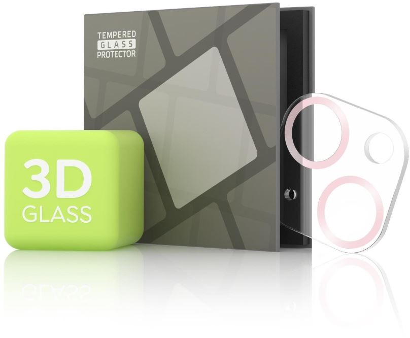 Ochranné sklo na objektiv Tempered Glass Protector pro kameru iPhone 13 mini / 13 - 3D Glass, růžová (Case friendly)