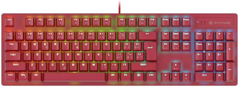 Herní klávesnice Rapture X-RAY Outemu Red červená - CZ/SK
