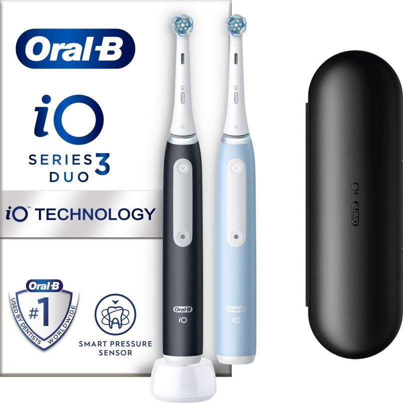 Elektrický zubní kartáček Oral-B iO 3 Duo Black & Blue Elektrické Zubní Kartáčky