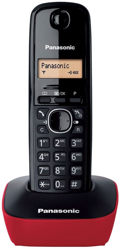 Telefon pro pevnou linku Panasonic KX-TG1611FXR Red