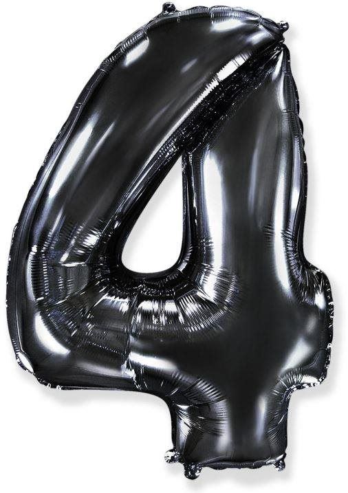 Nafukovací balonek Balón foliový číslice černá - black 102 cm - 4