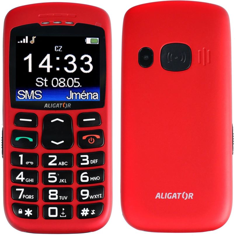 Mobilní telefon Aligator A670 Senior Red