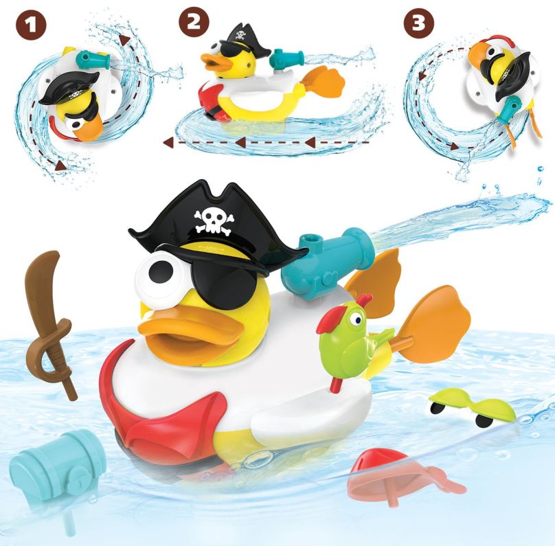 Hračka do vody Yookidoo - Kreativní plavací kachna - Pirát