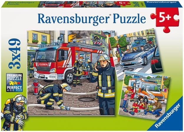 Puzzle Ravensburger puzzle 093359 Záchranné složky v akci 3x49 dílků