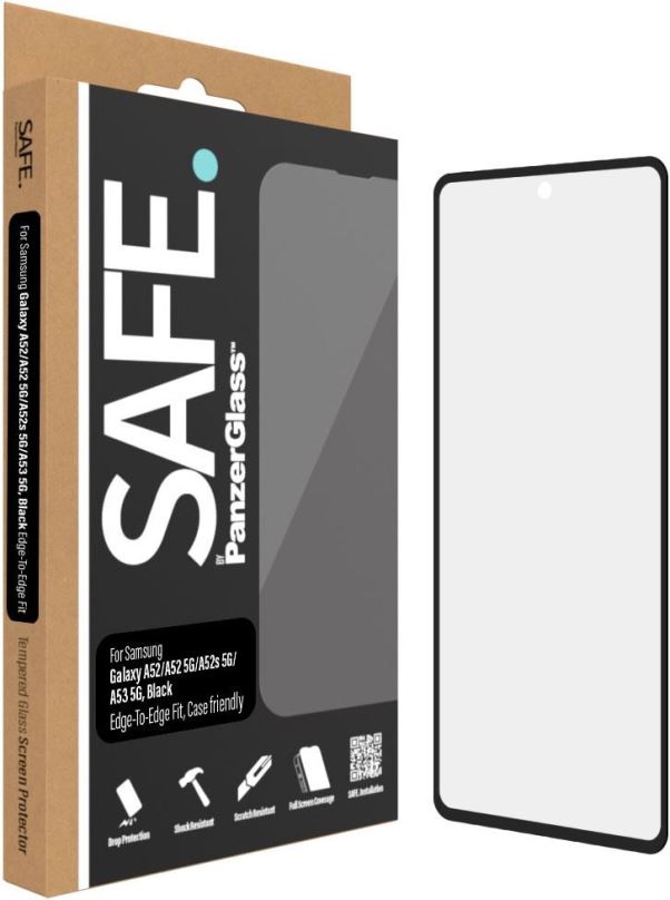 Ochranné sklo SAFE. by Panzerglass Samsung Galaxy A52/A52 5G/A53 5G černý rámeček