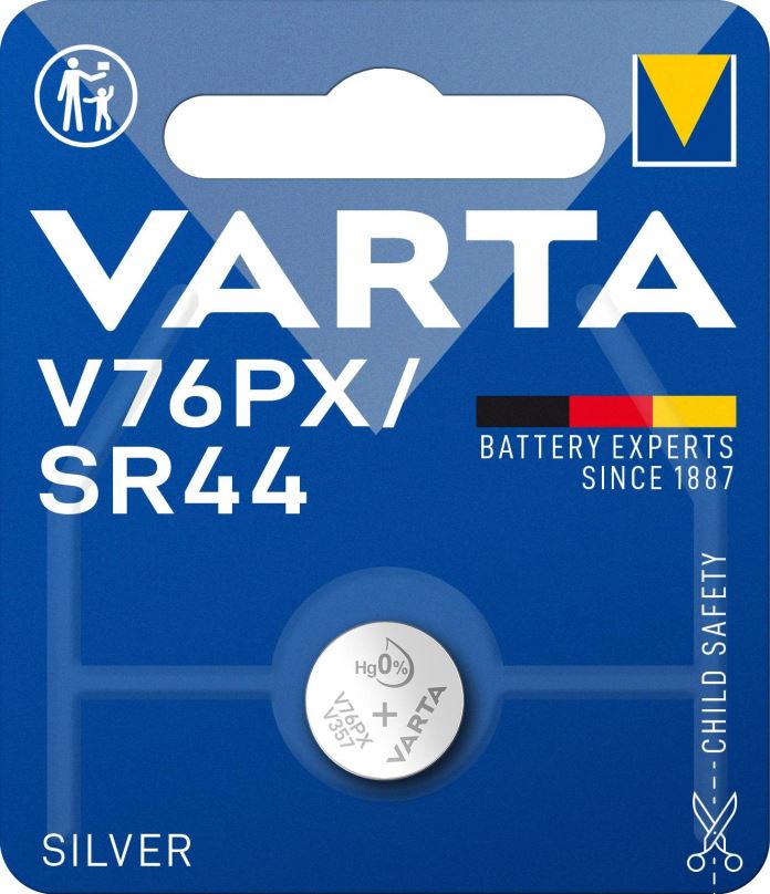 Knoflíková baterie VARTA speciální baterie s oxidem stříbra V76PX/SR44 1ks