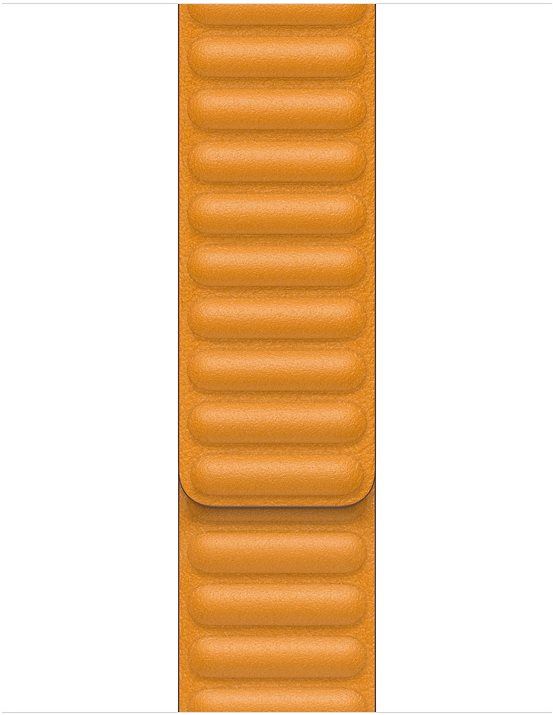 Řemínek Apple 40mm měsíčkově oranžový kožený tah – malý