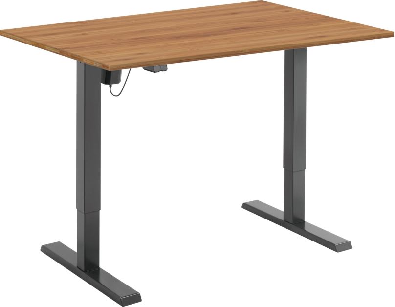 Výškově nastavitelný stůl AlzaErgo Table ET2.1 černý + deska TTE-01 140x80cm bambusová