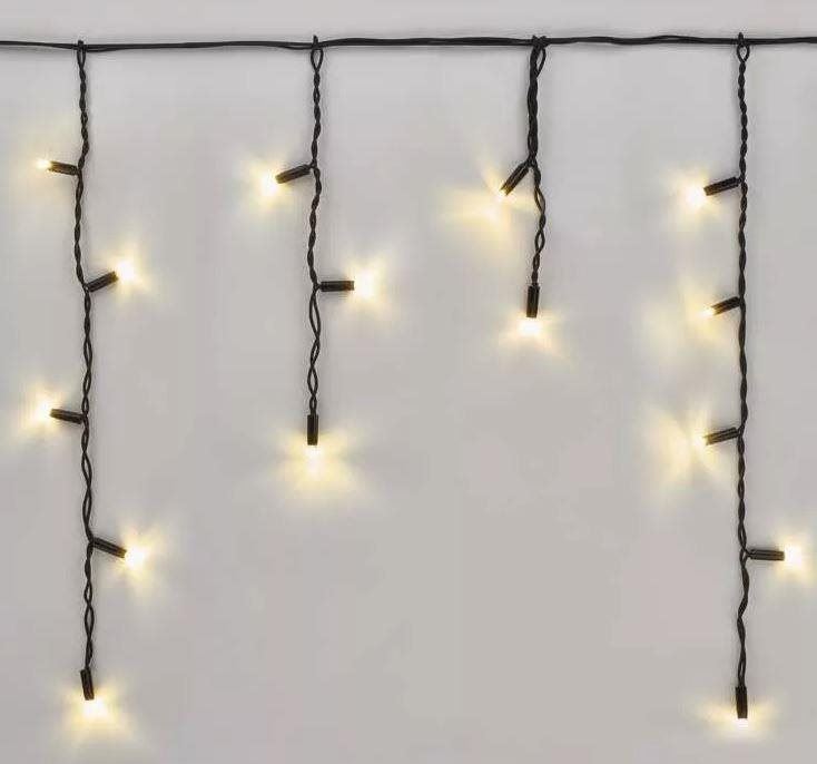 Vánoční osvětlení Vánoční světelný řetěz s převisy TEPLÁ BÍLÁ blikající 3 x 0,4 m - PROFI - spojovací