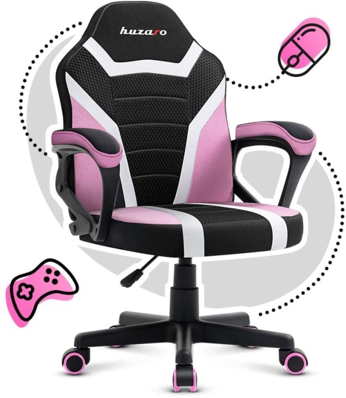 Herní židle Huzaro Dětská Herní židle Ranger 1.0, pink mesh