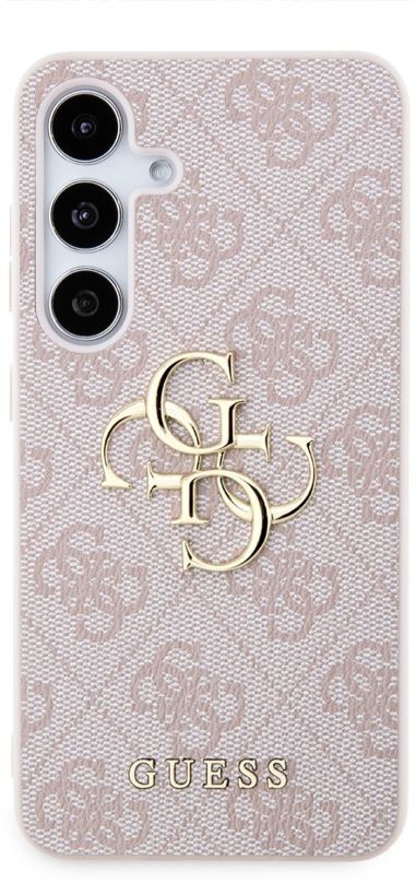 Kryt na mobil Guess PU 4G Metal Logo Zadní Kryt pro Samsung Galaxy S24+ Pink