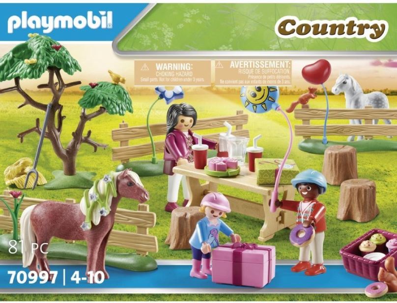 Stavebnice Playmobil 70997 Oslava narozenin na farmě s poníky
