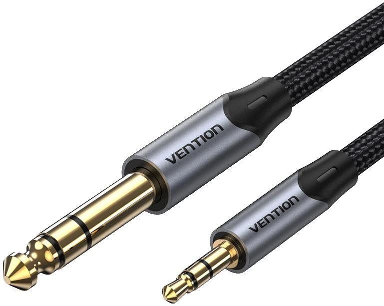 Audio kabel Vention Cotton Braided TRS 3.5mm Male to 6.5mm Male Audio Cable 10M Gray Aluminum Alloy Type