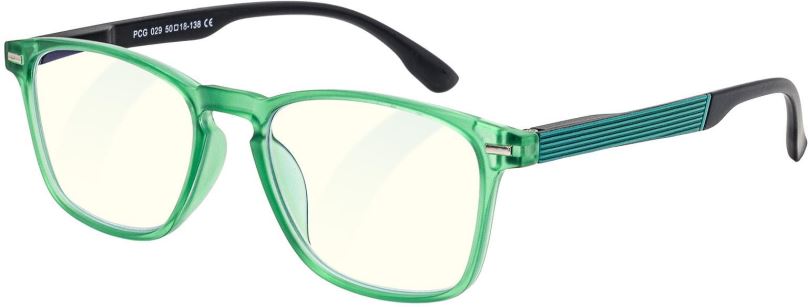 Brýle na počítač GLASSA Blue Light Blocking Glasses PCG 029, +3,00 dio, černo zelené