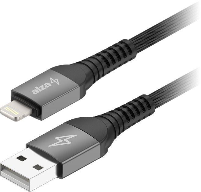 Datový kabel AlzaPower AluCore Ultra Durable USB-A to Lightning (C189) 2m tmavě šedý