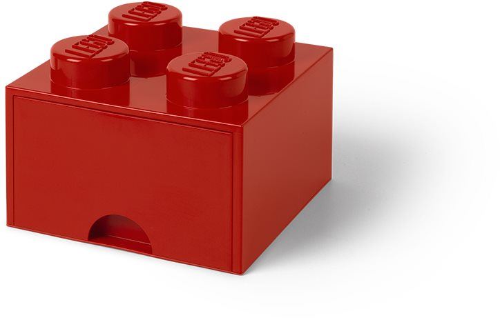 Úložný box LEGO Úložný box 4 s šuplíkem - červená