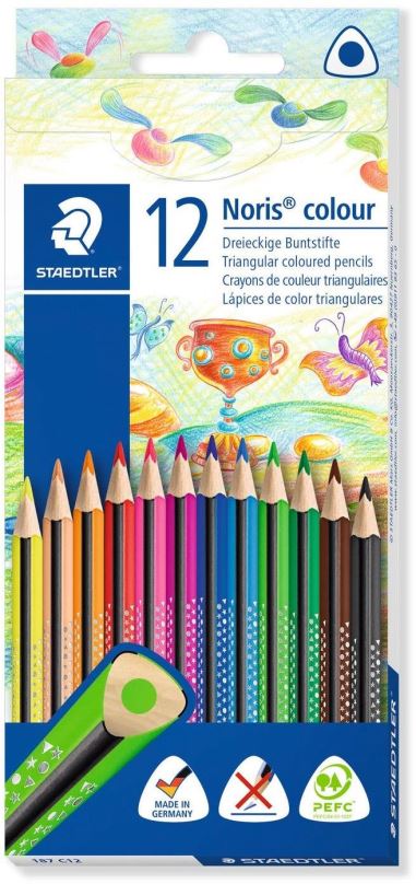 Pastelky STAEDTLER Noris Colour trojhranné, 12 barev