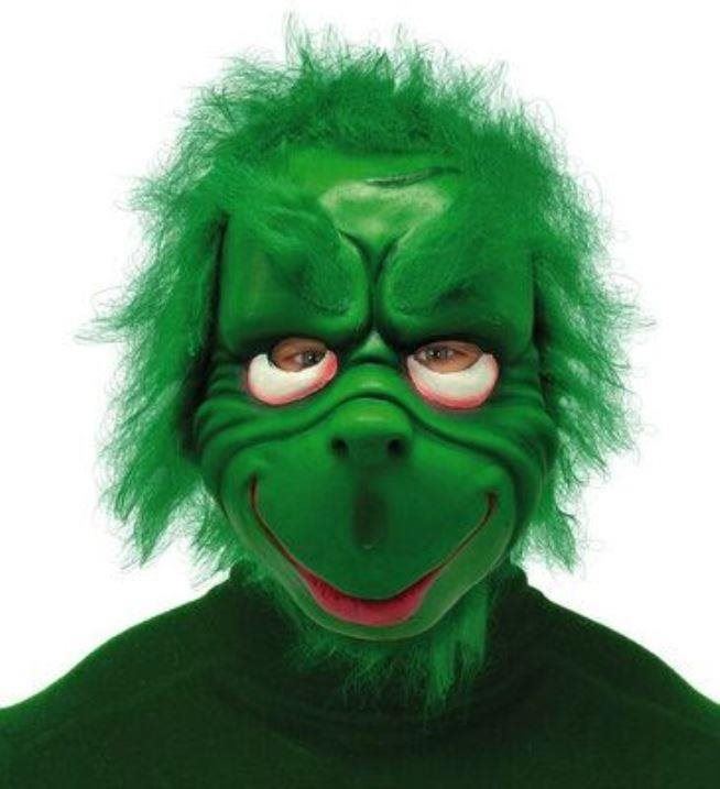 Doplněk ke kostýmu Guirca Zelená maska Grinch s vlasy - vánoce