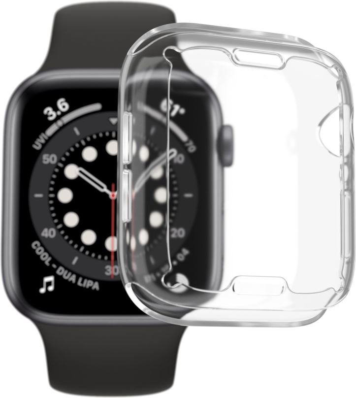 Ochranný kryt na hodinky AlzaGuard Crystal Clear TPU FullCase pro Apple Watch 44mm