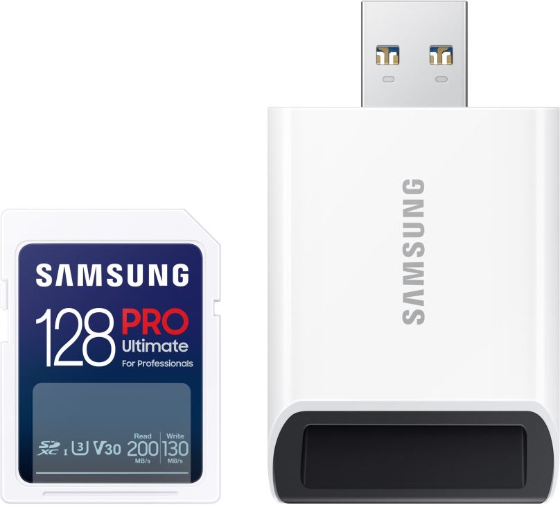 Paměťová karta Samsung SDXC 128GB PRO ULTIMATE + USB adaptér