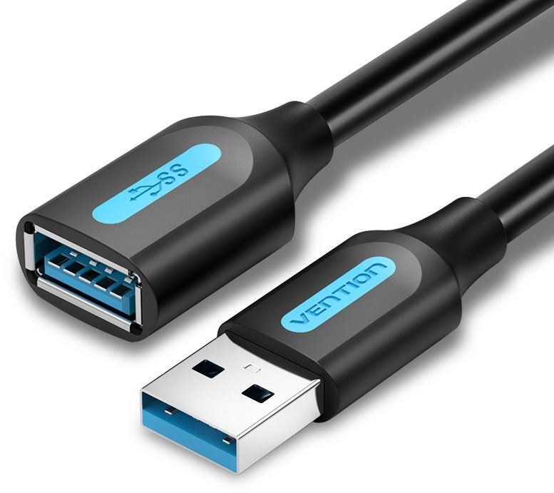 Datový kabel Vention USB 3.0 Male to Female Extension Cable 1m Black