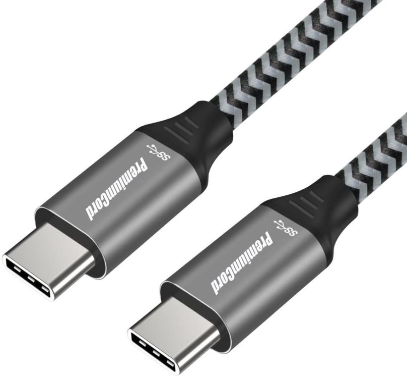 Datový kabel PremiumCord Kabel USB 3.2 Gen 1 USB-C male - USB-C male, bavlněný oplet 2m