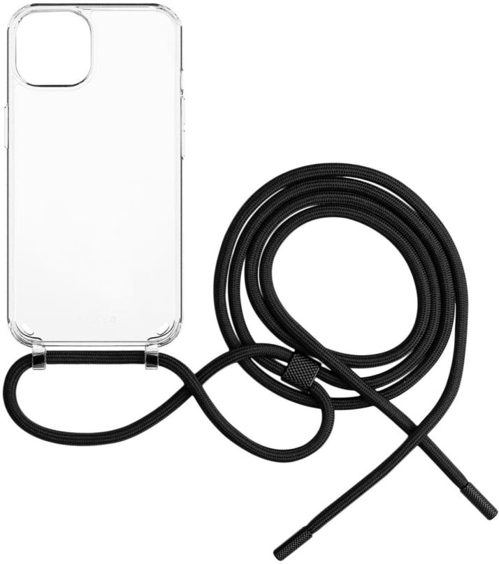 Kryt na mobil FIXED Pure Neck s černou šňůrkou na krk pro Apple iPhone 14 Plus