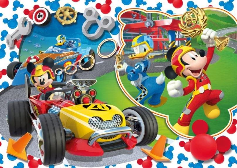 Puzzle Clementoni Puzzle Mickey Mouse: Na závodním okruhu MAXI 104 dílků