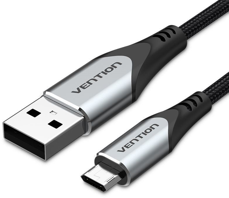 Datový kabel Vention Reversible USB 2.0 to Micro USB Cable 1.5m Gray Aluminum Alloy Type