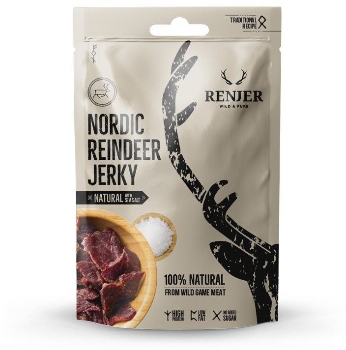 Sušené maso Renjer Traditional Nordic Reindeer (Sobi) Jerky Sea Salt 25 g