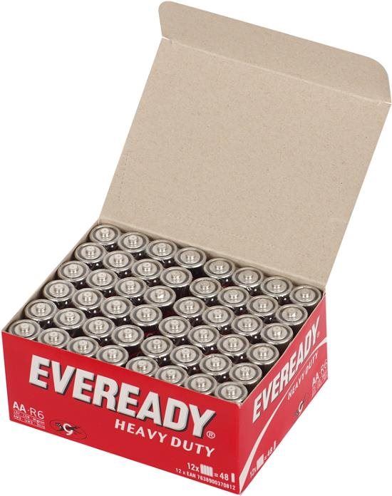 Jednorázová baterie Energizer Eveready AA zinkochloridová baterie 48 ks