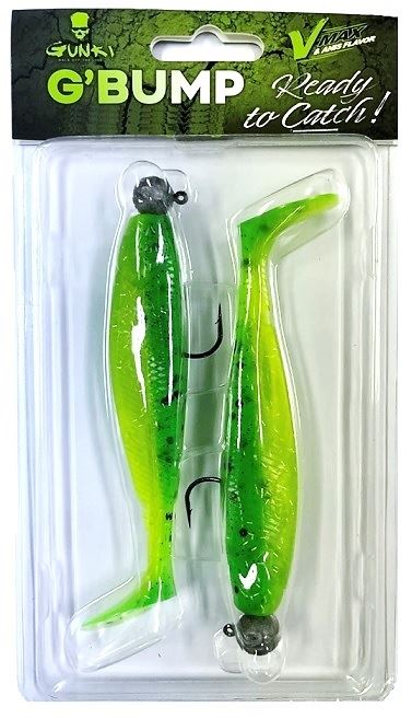 Gunki Gumová nástraha G Bump Ready To Catch 10,5cm 7g+10g Lime Chart Pepper 2ks