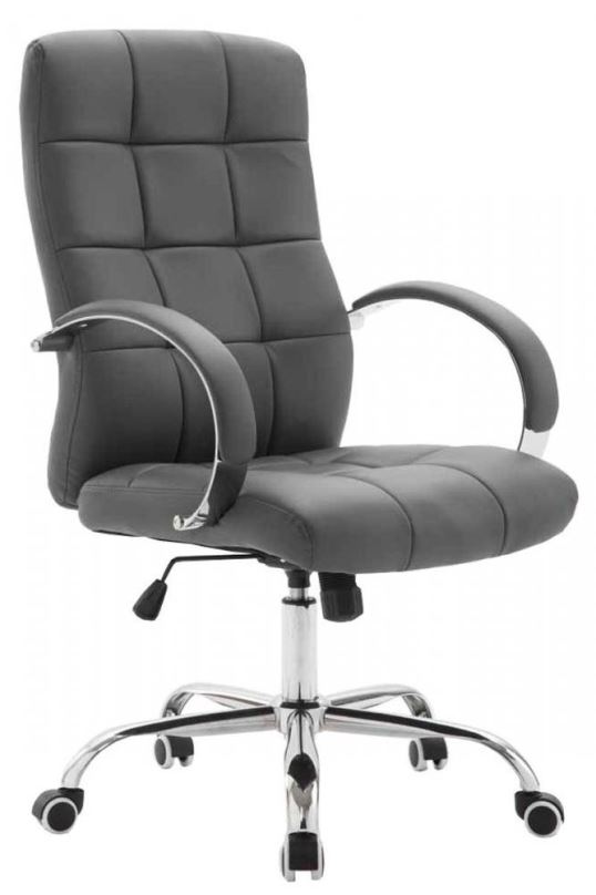 Kancelářská židle BHM GERMANY Mikos, syntetická kůže, šedá