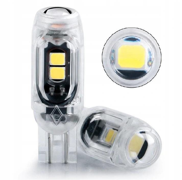 LED autožárovka Rabel T10 W5W 5 smd 3030 bílá s čočkou