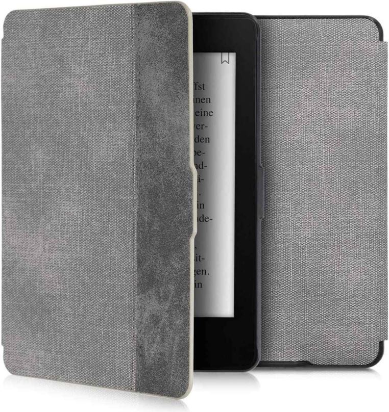 Pouzdro na čtečku knih KW Mobile - Felt Leather - KW5021501 - Pouzdro pro Amazon Kindle Paperwhite 1/2/3 - šedá, černá