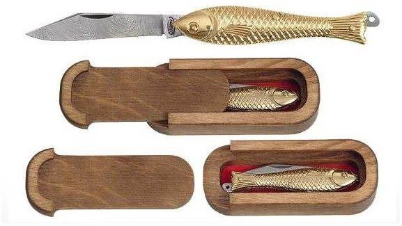 Nůž Mikov 130-DZ-1 Rybička, pozlacená