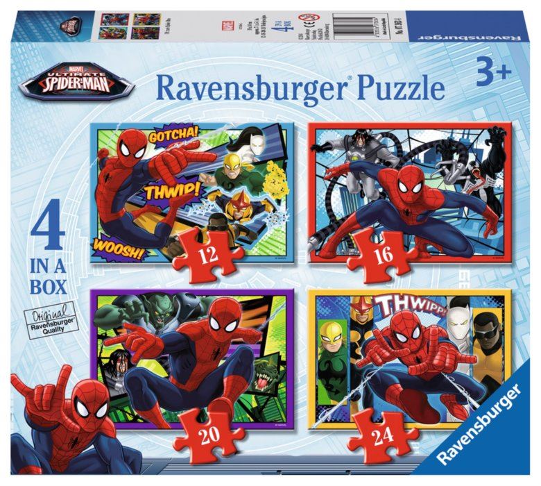 RAVENSBURGER Puzzle Spiderman 4v1 (12,16,20,24 dílků)