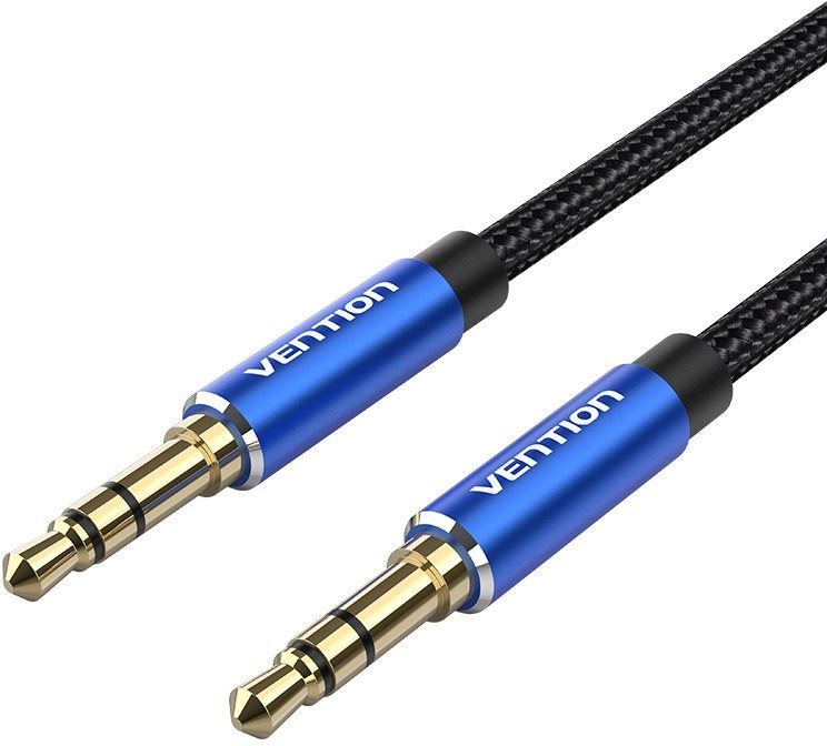 Audio kabel Vention Cotton Braided 3.5mm Male to Male Audio Cable 0.5m Blue Aluminum Alloy Type