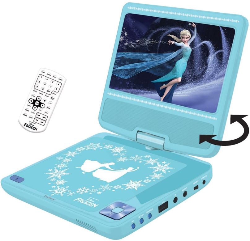 Hudební hračka Lexibook Frozen Přenosný DVD přehrávač 7 s rotující obrazovkou a sluchátky