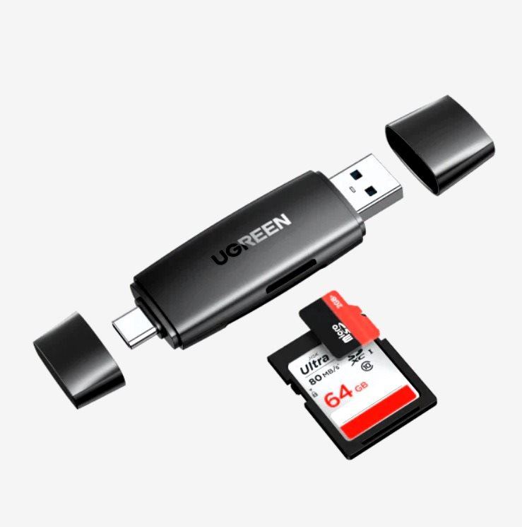 Čtečka karet UGREEN 2-in-1 USB-C / USB-A Card Reader