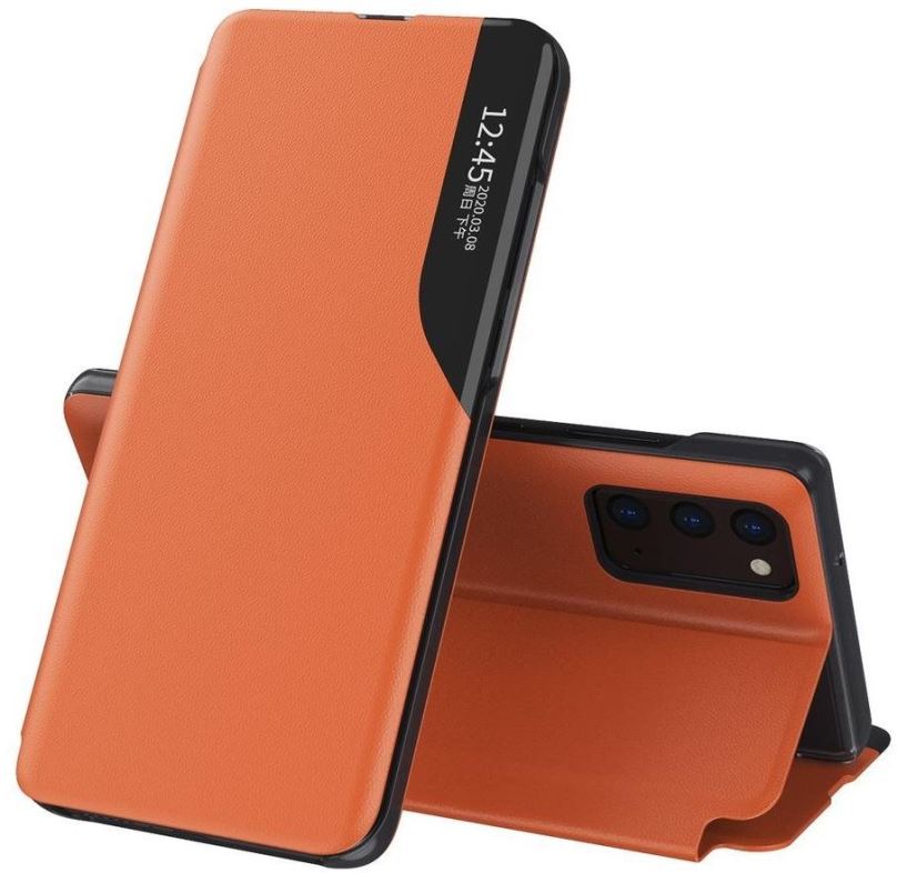Pouzdro na mobil Eco Leather View knížkové pouzdro na Samsung Galaxy M51, oranžové