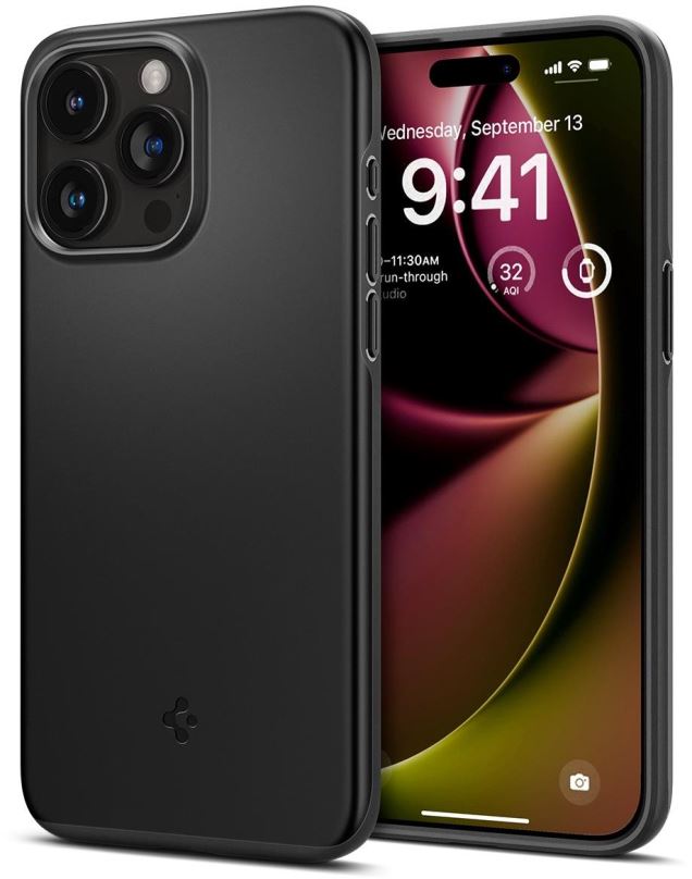 Kryt na mobil Spigen Thin Fit Black iPhone 15 Pro
