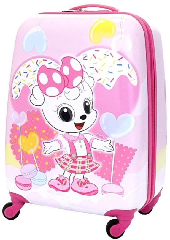 Dětský kufr T-class® Dětský palubní kufr 18" 4139, Růžová kočka
