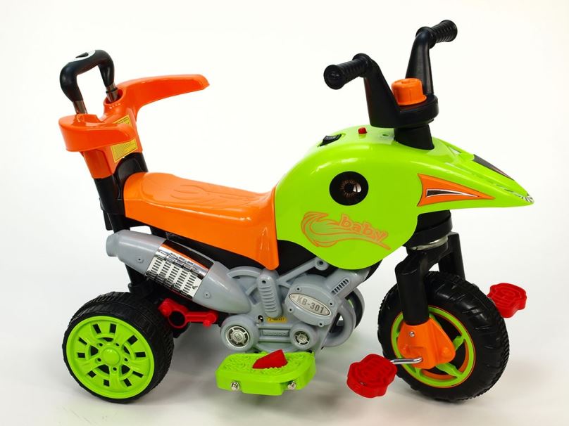 Elektrická motorka pro děti 3V1, zelená