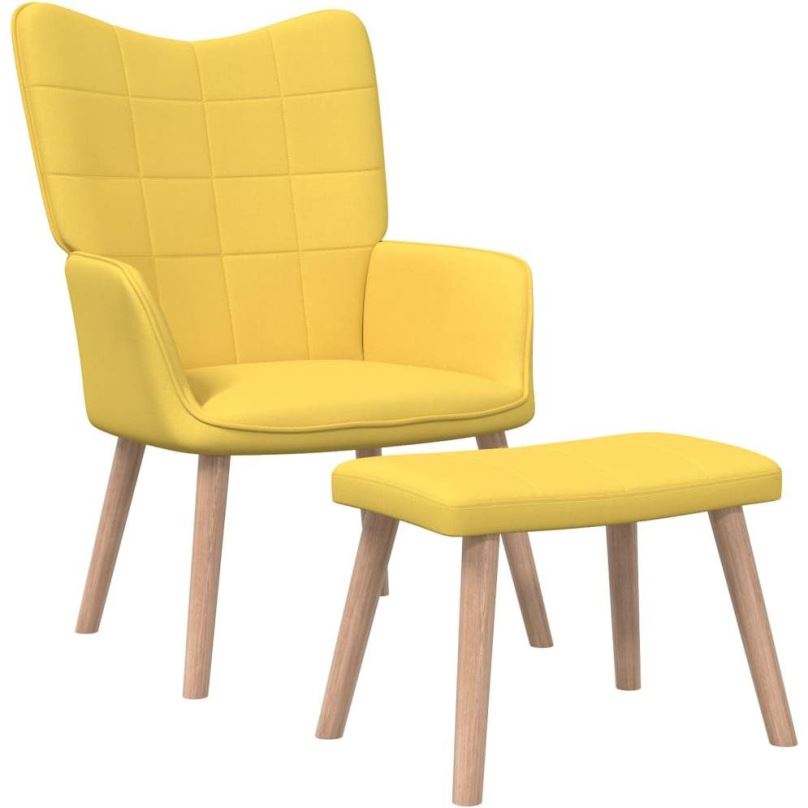 Křeslo Relaxační židle se stoličkou hořčicová textil, 327937