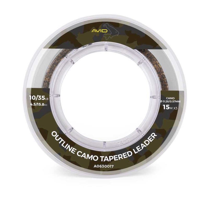 AVID Vlasec Outline Camo Tapered Leader 3x15m 0,28-0,57mm 10lb-35lb